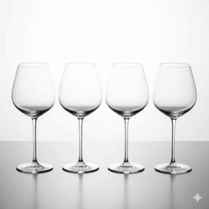 meadow crystal wine glass set – elegant stemware for red & white wine (set of 4, 450ml)