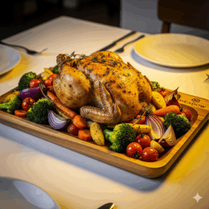 meadow ceramic serving platter – matte glazed stoneware tableware for appetizers & main dishes (14”)